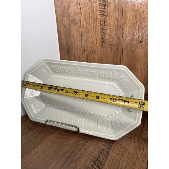 Pfaltzgraff Stoneware Heirloom "A Joyous Heart" Bread Tray Vintage 70s - Picture 2 of 4